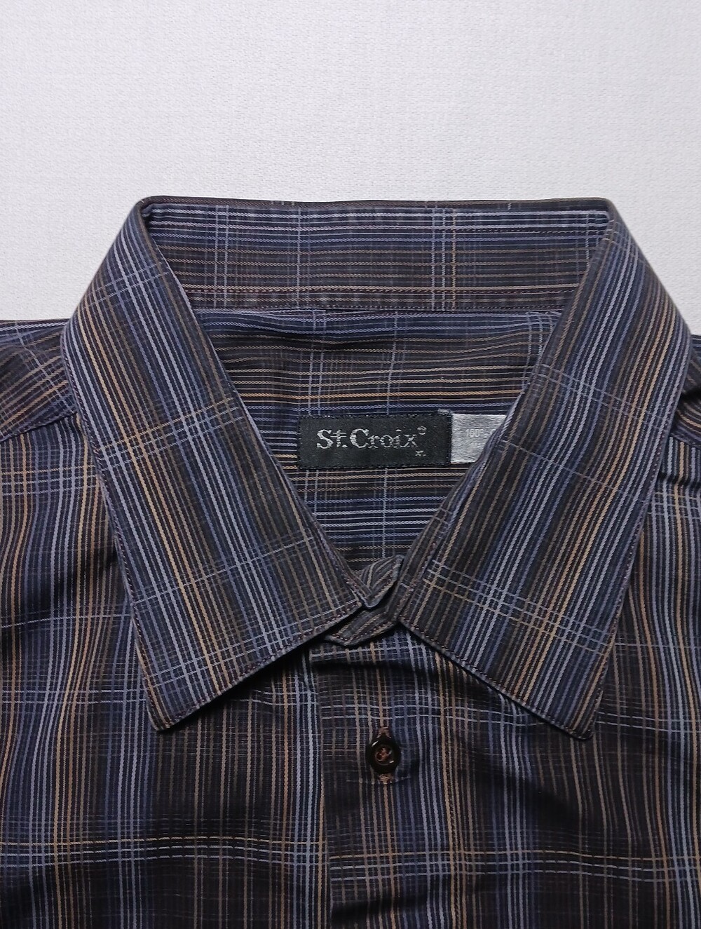 St. Croix Mens Button Up Woven Long Sleeve Shirt XL Multicolor Plaid Italy